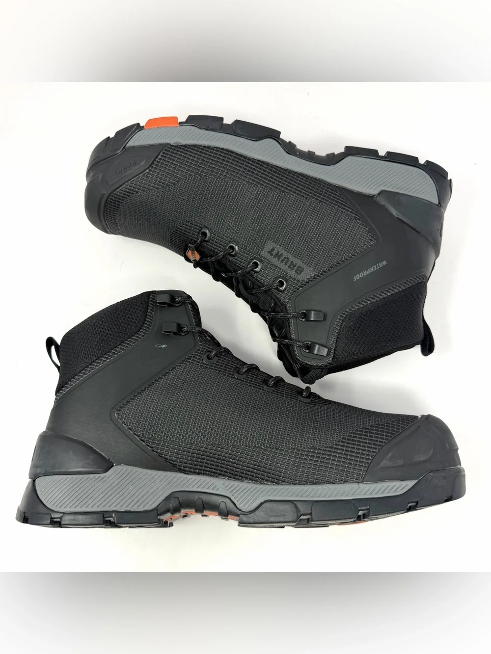 Brunt Men’s Ryng 6” Safety Toe Work Boots Sz 12 Black Waterproof Slip Resistant